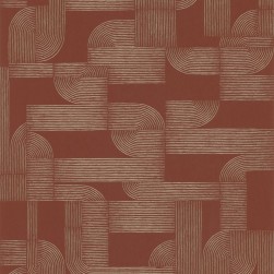 Papier Peint Intissé Hector Terracotta/ Doré – Square Jasmin de Casamance - réf. 75701732