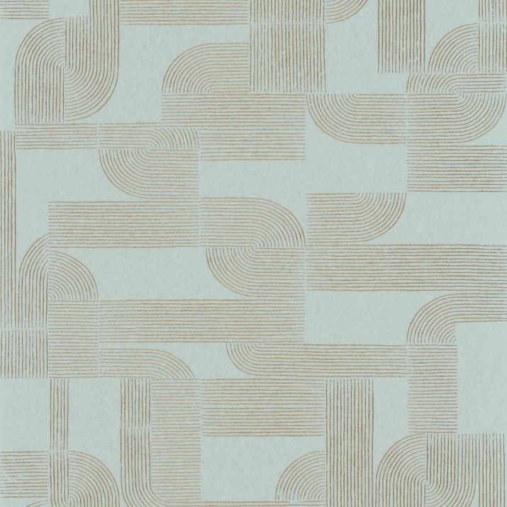 Papier Peint Intissé Hector Opaline/ Doré – Square Jasmin de Casamance - réf. 75701426