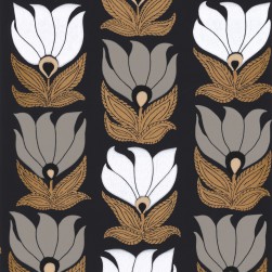 Papier Peint Intissé Dauphine Noir/ Doré – Square Jasmin de Casamance - réf. 75691120