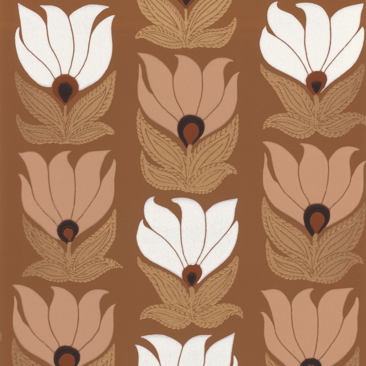 Papier Peint Intissé Dauphine Ambre/ Nude – Square Jasmin de Casamance - réf. 75690916