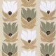 Papier Peint Intissé Dauphine Grège/ Vert Argile – Square Jasmin de Casamance - réf. 75690712