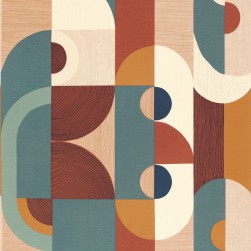 Papier Peint Vinyle sur Intissé Vassily Multicolore – Mouvements de Casamance - réf. 75990610