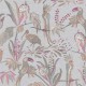Papier Peint Vinyle sur Intissé Oiseaux Exotiques Gris et Rose Fond Gris Moyen – Seychelles de Lutèce - réf. SEY981