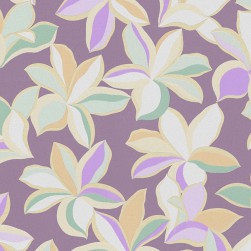 Papier Peint Expansé sur Intissé Floral Mauve et Vert Fond Violet et Doré – Seychelles de Lutèce - réf. SEY082