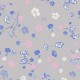 Papier Peint Expansé sur Intissé Branché Floral Bleu et Rose Fond Gris – Seychelles de Lutèce - réf. SEY074