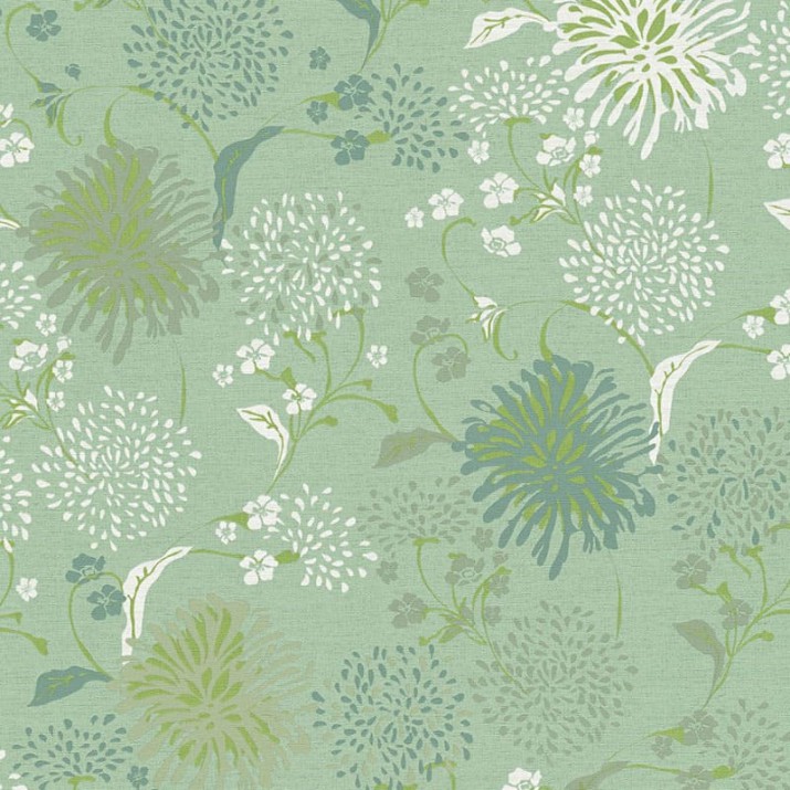 Papier Peint Vinyle sur Intissé Fleur Tokyo Fond Vert – Seychelles de Lutèce - réf. SEY004