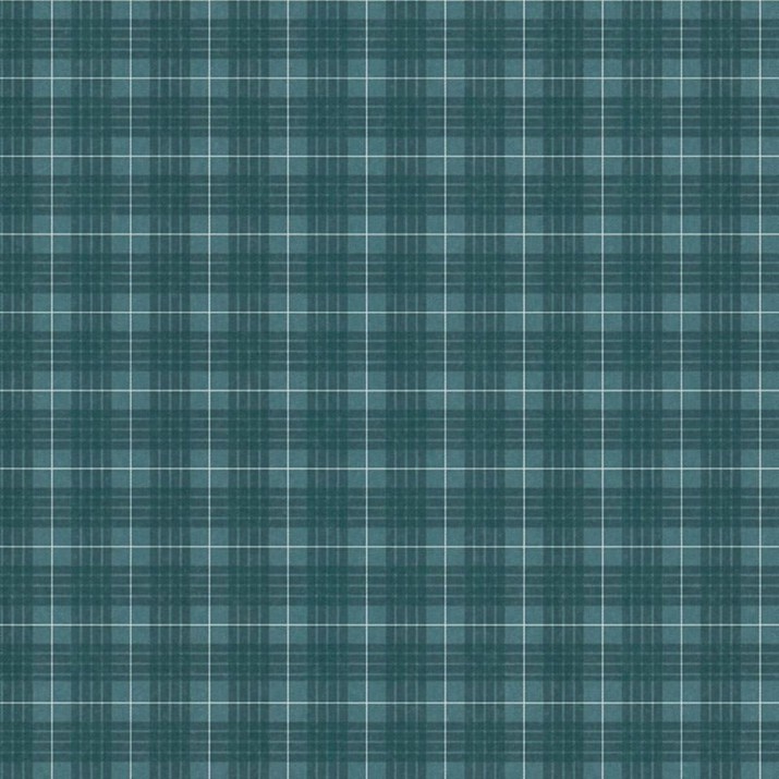 Papier Peint Intissé Tartan Vert Paon – Héritage de Lutèce - réf. HER644