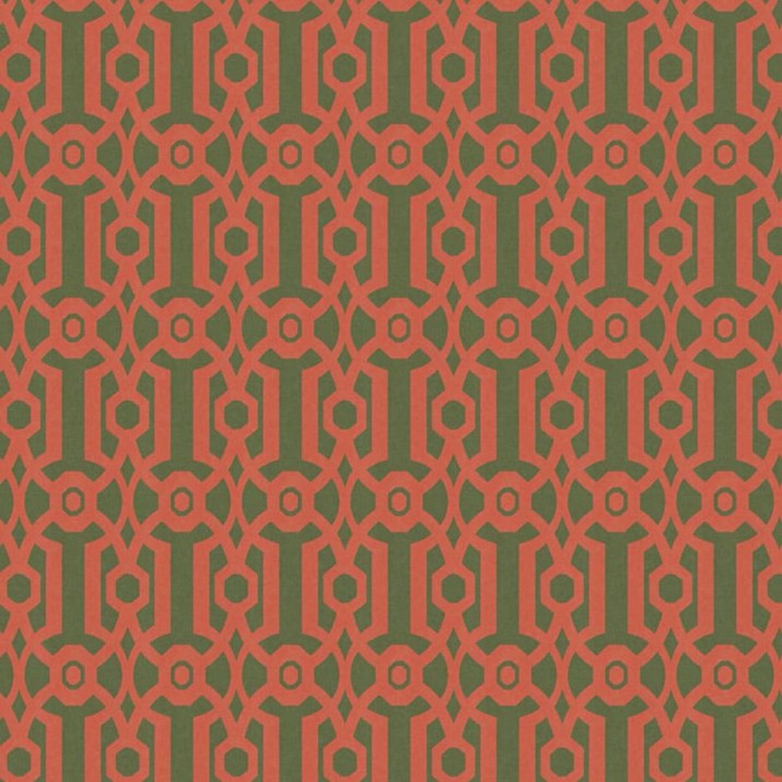 Papier Peint Intissé Graphisme Romain Rouge et Vert – Héritage de Lutèce - réf. HER621