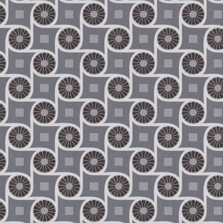 Papier Peint Intissé Fleur Vintage Géométrique Gris – Héritage de Lutèce - réf. HER604