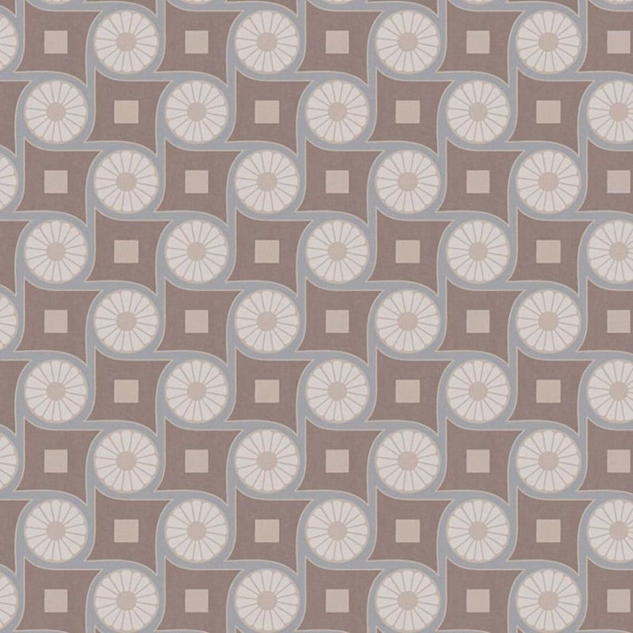 Papier Peint Intissé Fleur Vintage Géométrique Gris Bleuté – Héritage de Lutèce - réf. HER603
