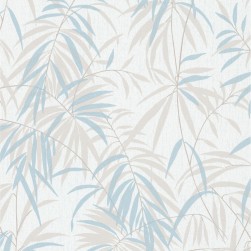 Papier Peint Vinyle Expansé sur Intissé Motif Bambou Bleu – Erismann - réf. 10067-18