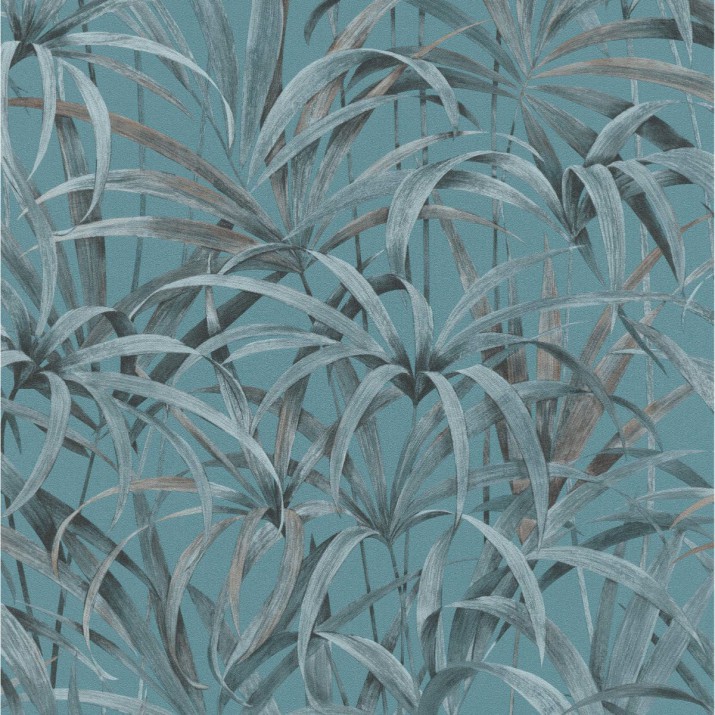 Papier Peint Vinyle Grainé sur Intissé Motif Palmier Bleu – Erismann - réf. 10213-18