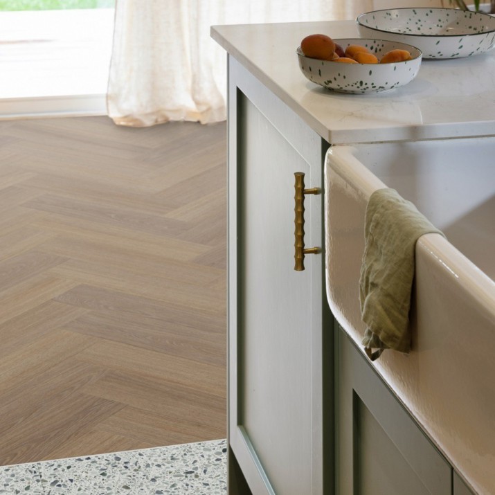 Lames Vinyles - A coller - Moduleo Roots 55 - Herringbone 22877 Glyde oak - 63,2 x 15,8 cm
