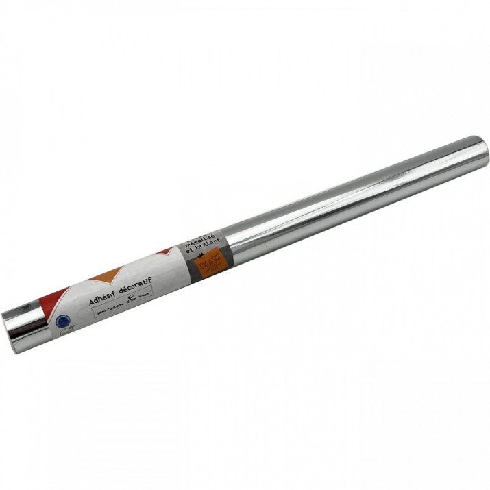 Adhésif Effet Métallisé Argent 45cm x 1,5m