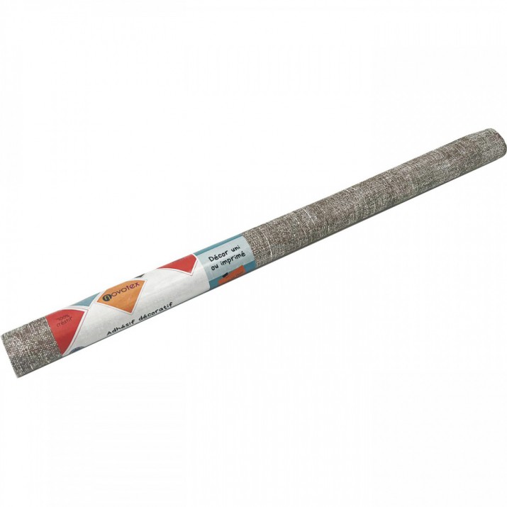 Adhésif Imprimé Lin Beige 45cm x 2m