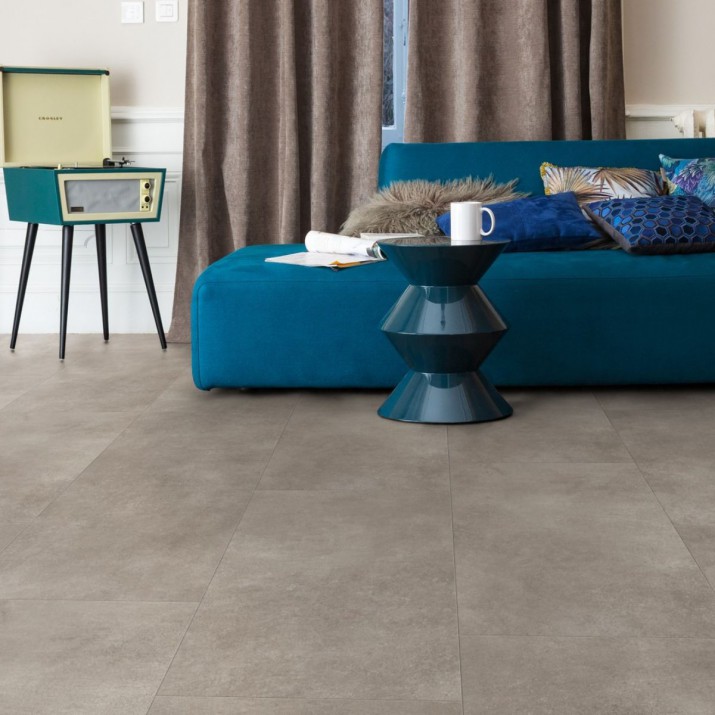 Dalle PVC sol Creation 40 à coller - Bloom Uni Taupe - 610 mm x 610 mm