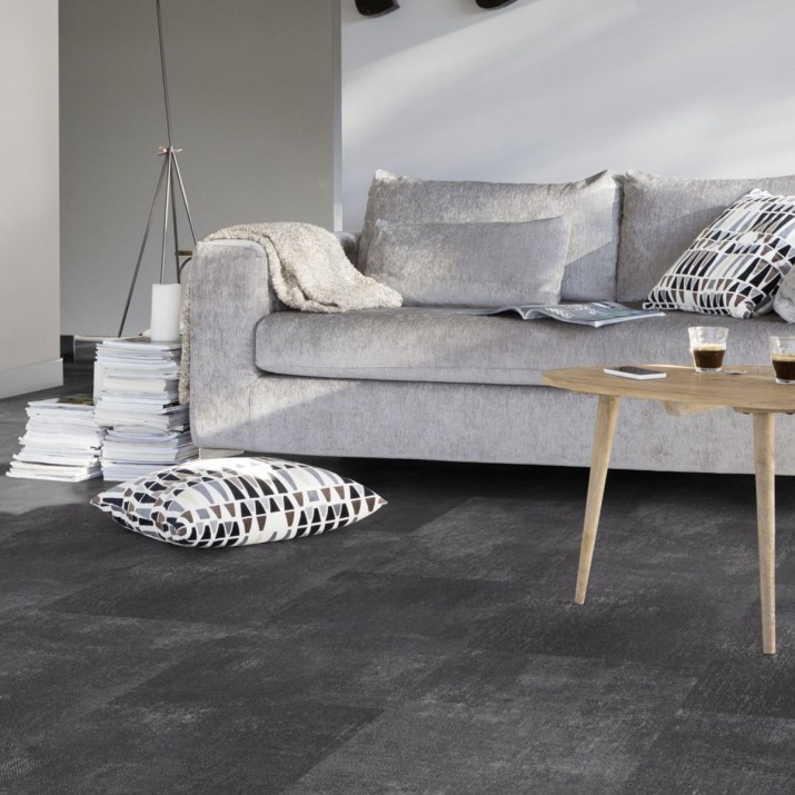 Dalle PVC sol Creation 55 à coller Fabrik Mix Dark Grey - 610 mm x 610 mm