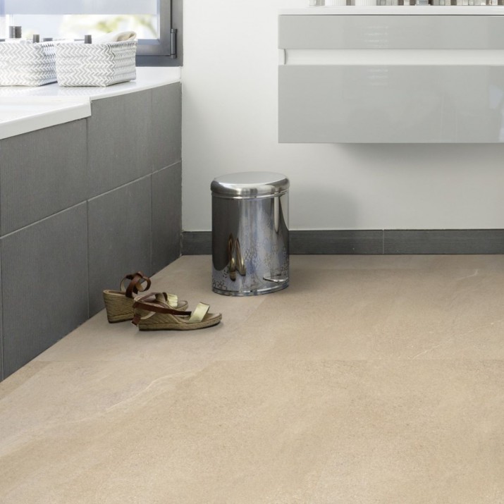 Dalle PVC sol Creation 55 à coller - Curton Stone Light Grey - 457 mm x 914 mm