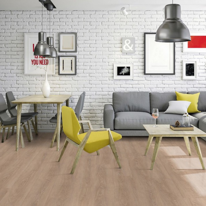 Lame PVC sol Creation 55 à coller - Charming Oak Beige - 184 mm x 1219 mm