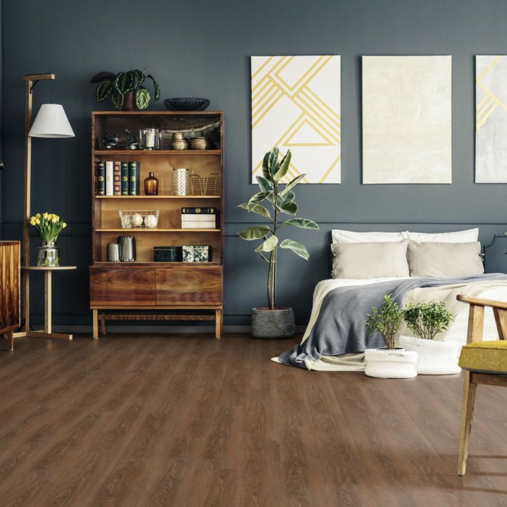 Lame PVC sol Creation 55 à coller - Charming Oak Brown - 184 mm x 1219 mm