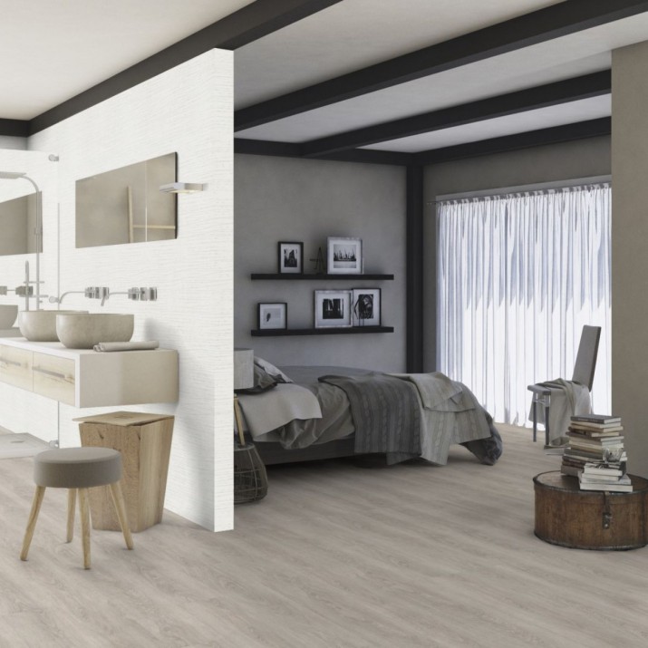 Lame PVC sol Creation 55 à coller - Charming Oak Grey - 184 mm x 1219 mm