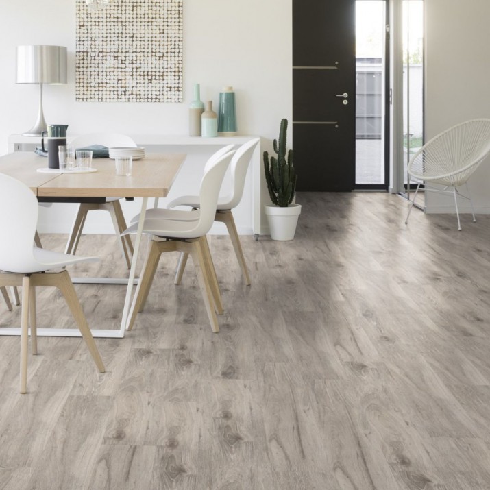 Lame PVC sol Creation 55 à coller - White Lead Oak Shadow Grey - 184 mm x 1219 mm