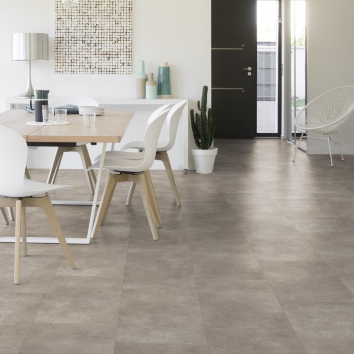 Dalle PVC sol Creation 55 Rigid Acoustic - Bloom Uni Taupe - 457 mm x 914 mm
