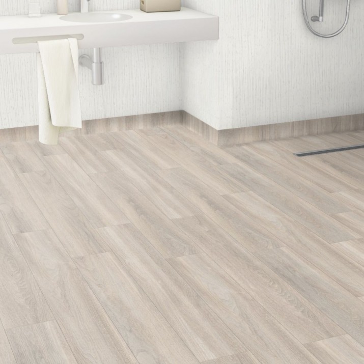 Lame PVC sol Creation 55 Rigid Acoustic - Bostonian Oak Beige - 177 mm x 1219 mm