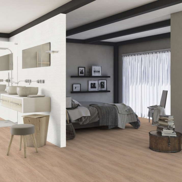 Lame PVC sol Creation 55 Rigid Acoustic - Charming Oak Beige - 177 mm x 1219 mm