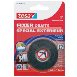 Adhésif fixation objets extérieurs 1,5m x 19mm