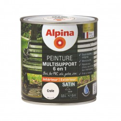 Alpina Peinture Multisupports 6 en 1 - Monocouche - Intérieur & Extérieur - Satin