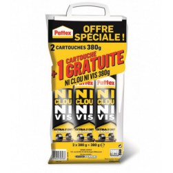 Colle super puissante Ni Clou Ni Vis Chrono 380G Lot 2+1