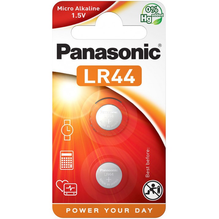 Pile Bouton LR 44 - Lot de 2 piles