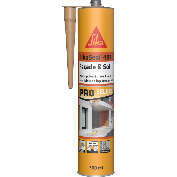 Sika 183 Mastic polyuréthane 2 en 1 joints de façade et de sol 300 ml