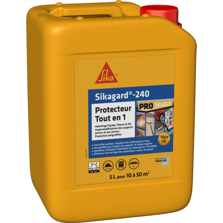 Sikagard 240 Protection Tout en 1 imperméabilisant hydrofuge toiture sol et façade