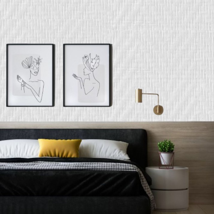 Toile de verre prépeinte chevrons 135g/m² Novomur - 25Mx1M