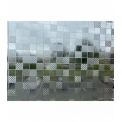 Novotex Film Vitrostatique pour Vitrage Damier - Motif Gaufré – 45cm x 2m
