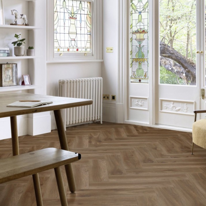 Lames Vinyles - A coller - Moduleo Roots 55 - EIR Herringbone 58876 Sierra oak - 63,2 x 15,8 cm