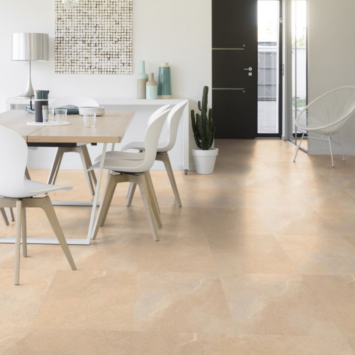 Dalle PVC sol Creation 55 Rigid Acoustic - Curton Stone Light Beige - 457 mm x 914 mm
