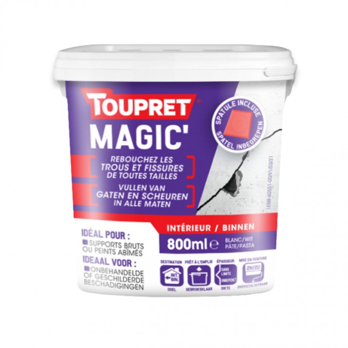 Enduit rebouchage 800ml avec spatule
