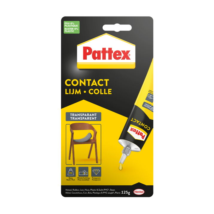 Colle Pattex Contact transparente 125g
