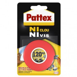 Pattex adhésif double face ultra fort 1,5m x 19mm