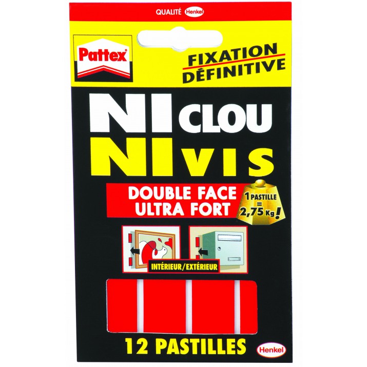 Pastilles de fixation définitive double face x12