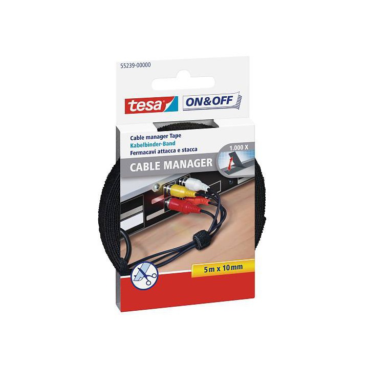 Bande Velcro Cable Manager 5m x 10mm Noir