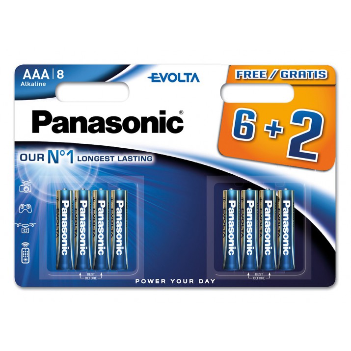 Piles LR03 AAA Evolta 6+2 gratuites