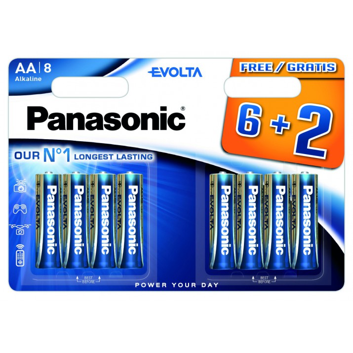 Piles LR06 AA Evolta 6+2 gratuites
