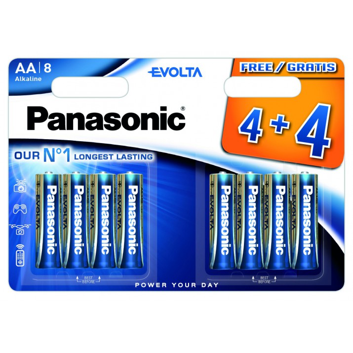 Piles LR06 AA Evolta 4+4 gratuites