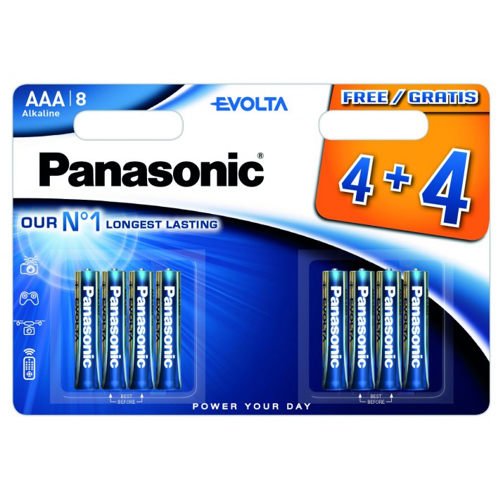 Piles LR03 AAA Evolta 4+4 gratuites
