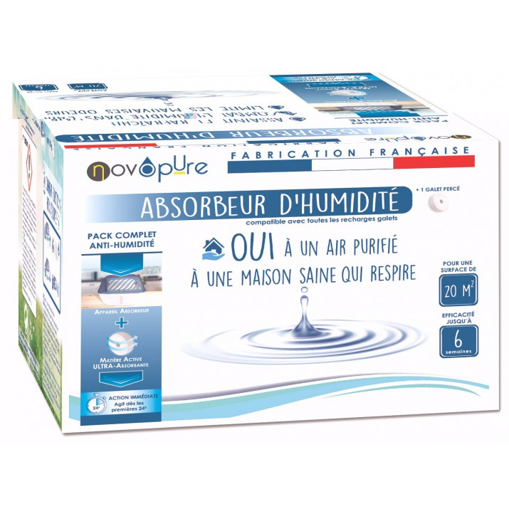 Absorbeur d'humidité medium 20m² + 1 recharge
