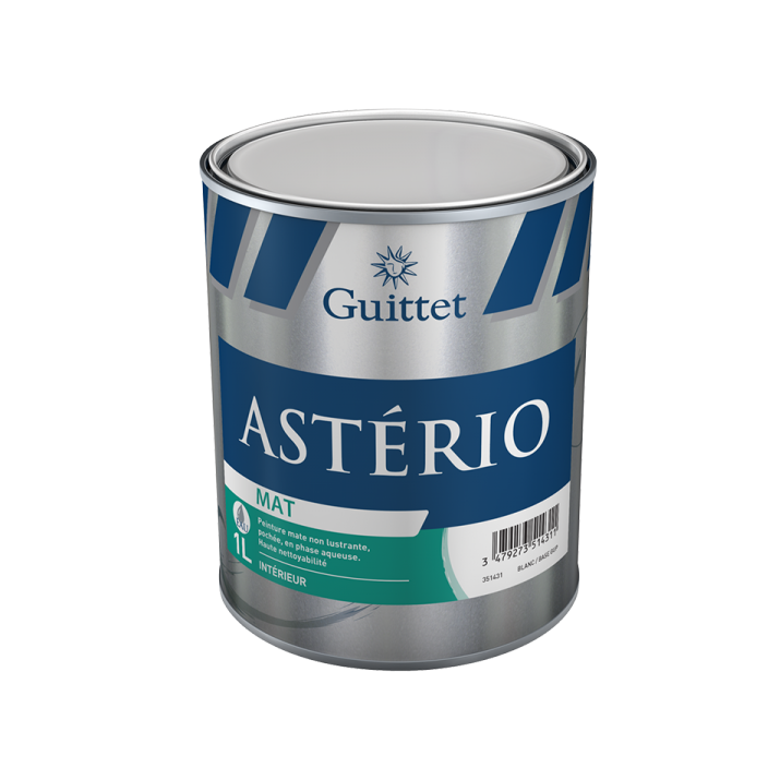 Guittet Asterio Mat Peinture Non Lustrante Entretien Facile Murs et Plafonds - Blanc